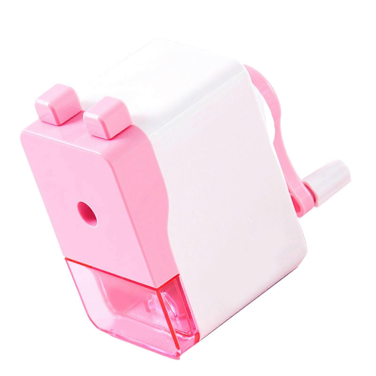 Hand Crank Pencil Sharpener Cute Cartoon Shape Effort Saving Manual Sketch Pencil Sharpener for Students Office Family Red