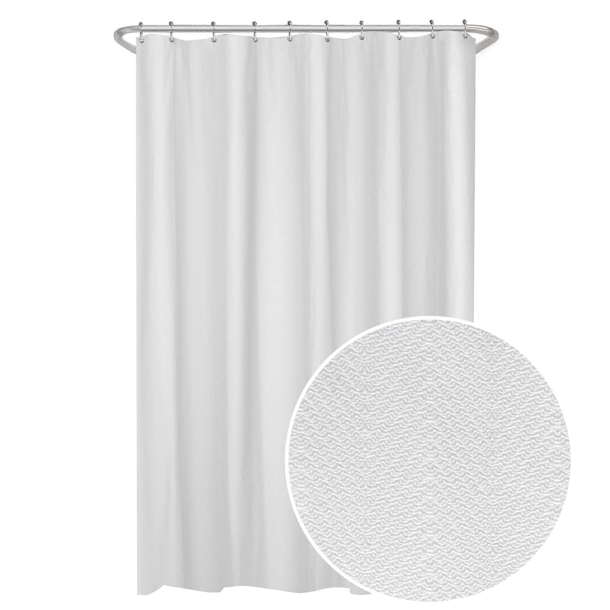 Herringbone Patterned Fabric Shower Curtain Liner for Showers 70 x 72 Inches