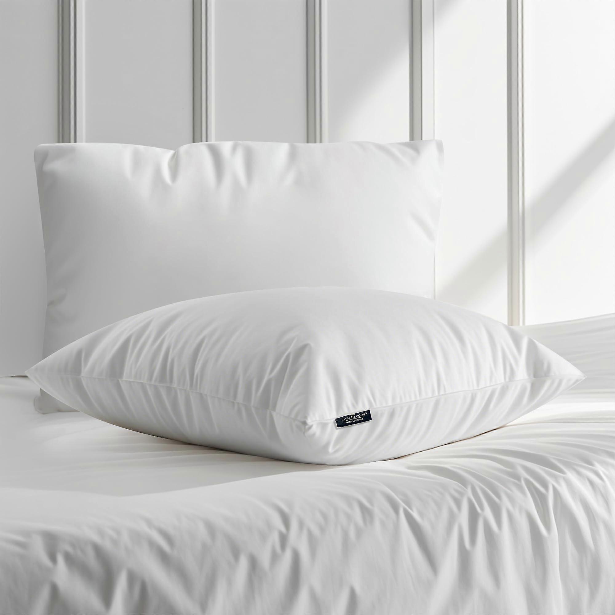 2 Count Organic Cotton Down Alternative Pillows for Queen Bed in White Size