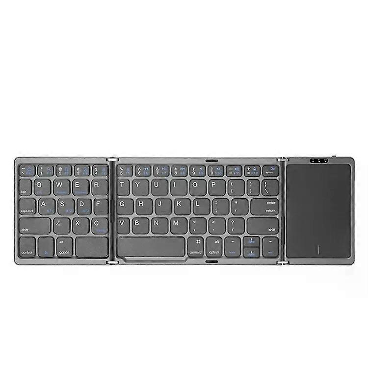 Foldable Bluetooth Keyboard with Touchpad-Rechargeable,Grey Grey