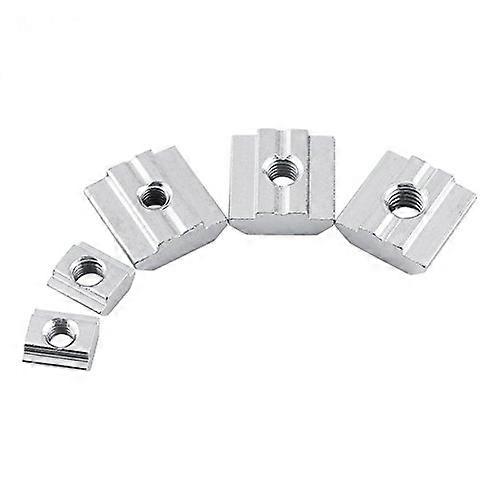 Nuts 50pcs Hammer Head Nut Block Square T-Slot Nuts Aluminum Profile T Sliding nut Zinc Coated