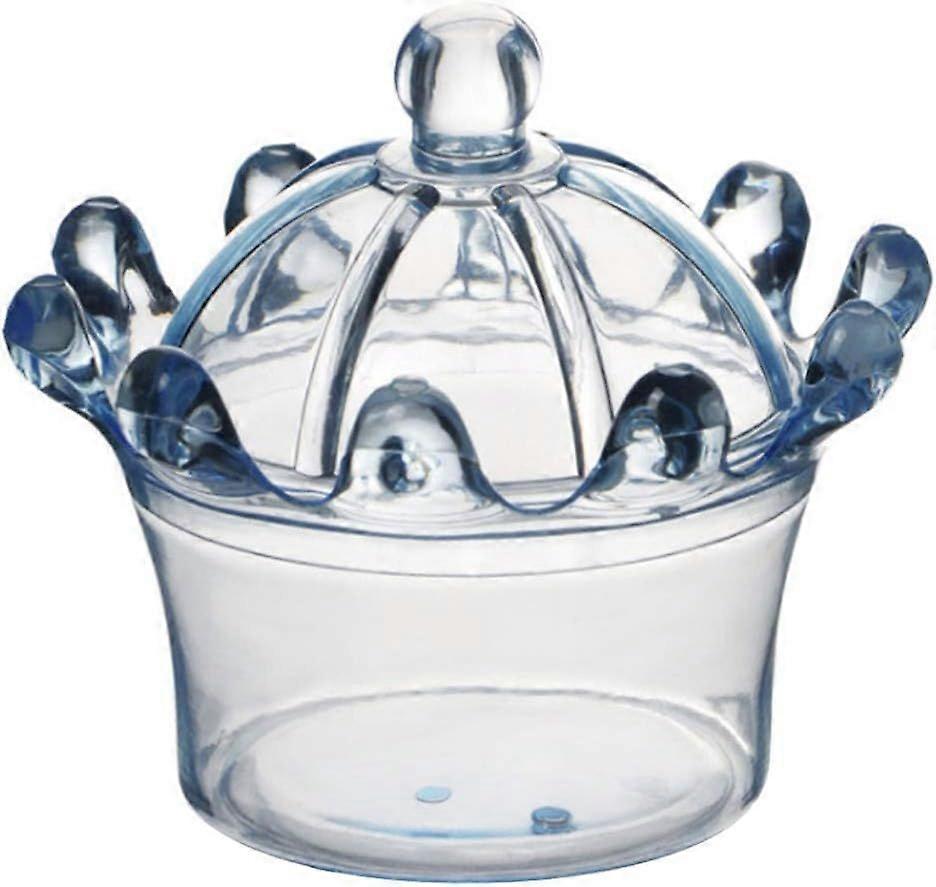 Candy Boxes, 12PCS Crown Shape Candy Boxes Wedding Favor Party Plastic Candy Gift Box(blue)