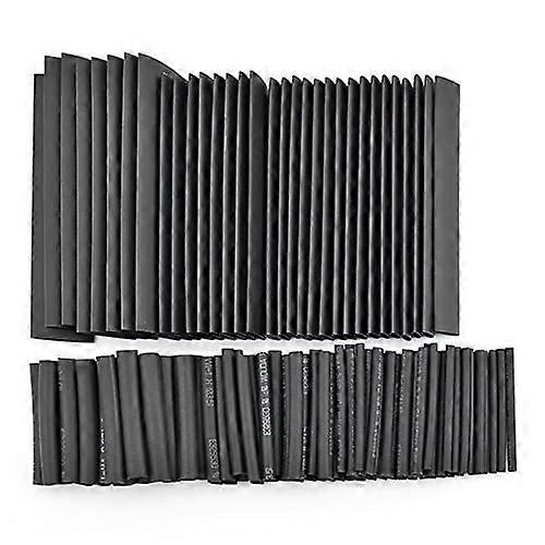 JFBL 127Pcs Black Shrink Sleeving Tubing Kit for Electrical Wire Wrap and Cable Connections, Assorted Sizes and Materials