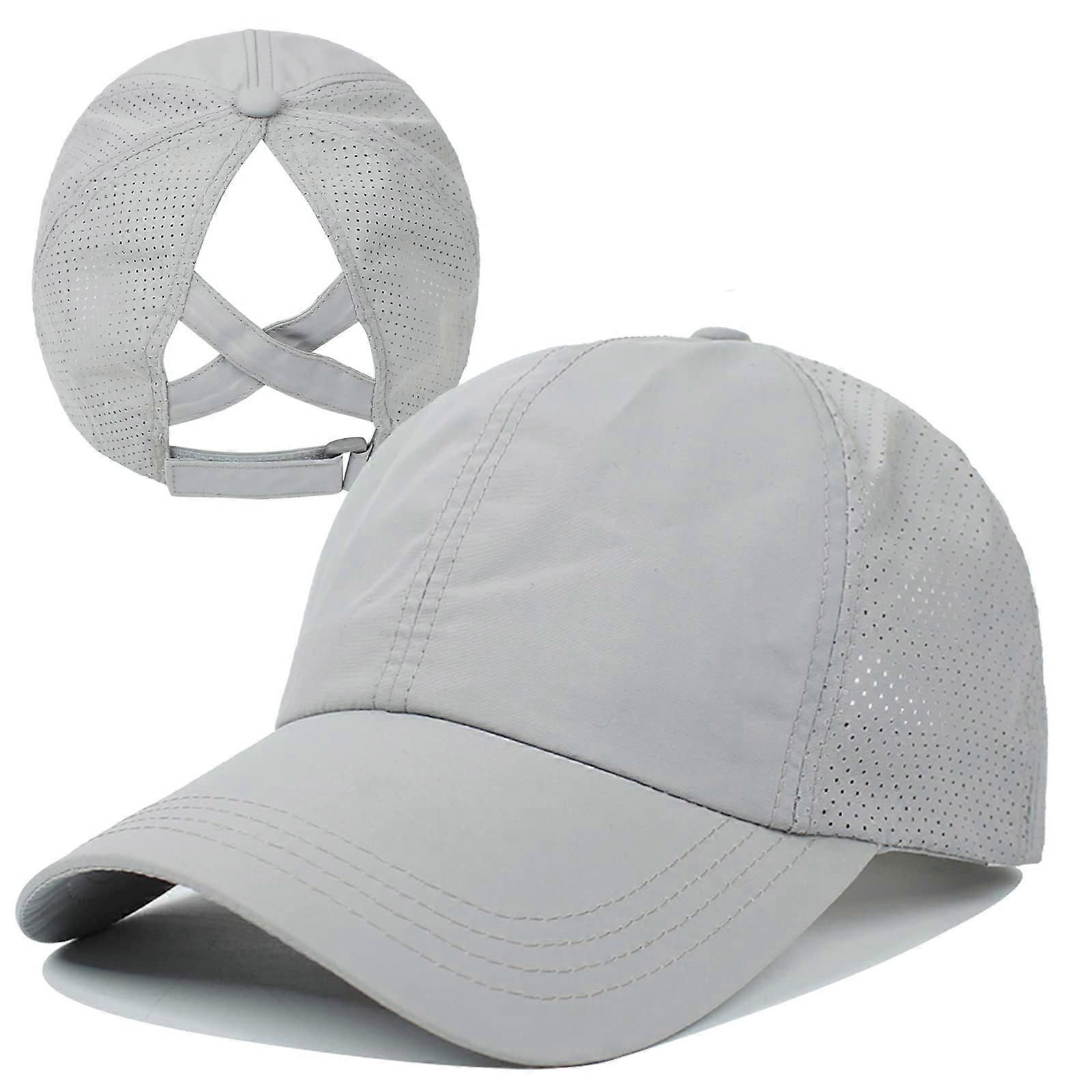 Women's Criss Cross Ponytail Baseball Cap Adjustable Fast Drying Hat with High Scattered Donut Design, Comfortable Fit