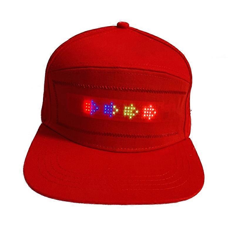 LED Luminous Advertising Hat DIY Words Pixel Lighting Rechargeable Bluetooth APP Control Scrolling Message Flexible Cap