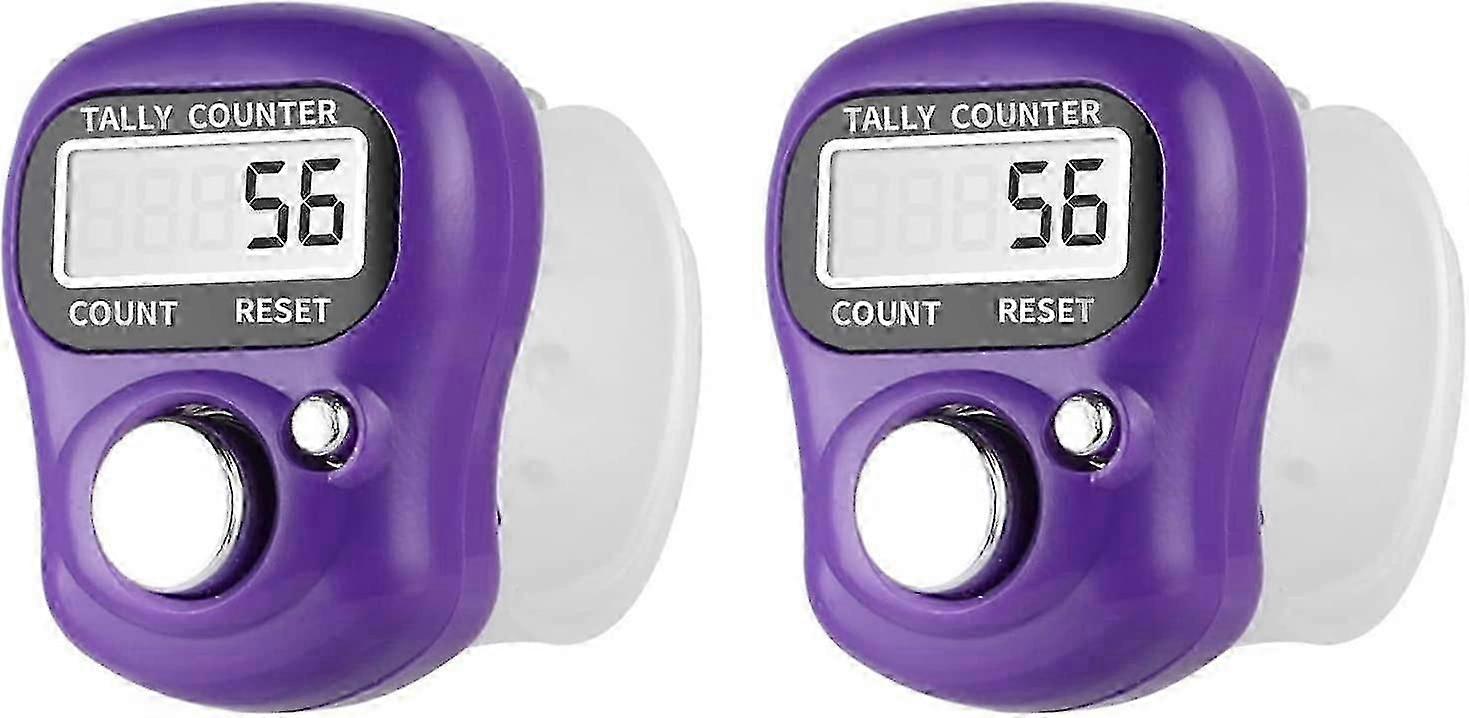 Hand Held Useful Digital Display Knitting Crochet Stich Row Tally Counter(2pcs, Purple)