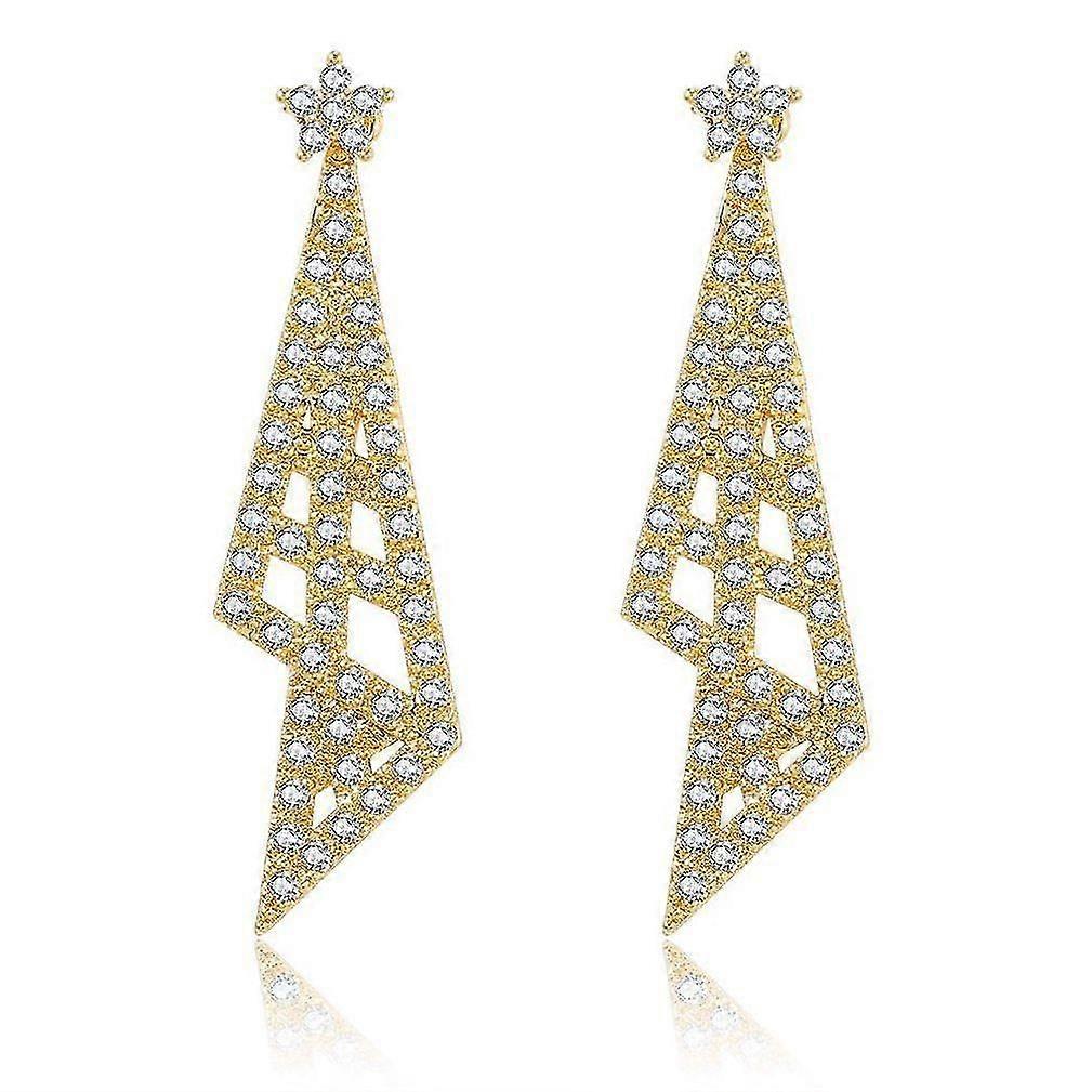 Ear Studs Shining Startassel Mesh Gold Electroplated Earrings For Wedding