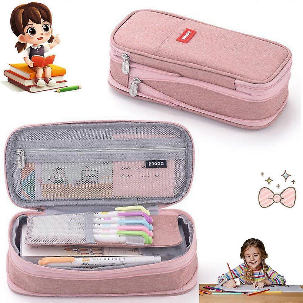 Foldable pencil case with zipper, large capacity, durable design, stylish and practical