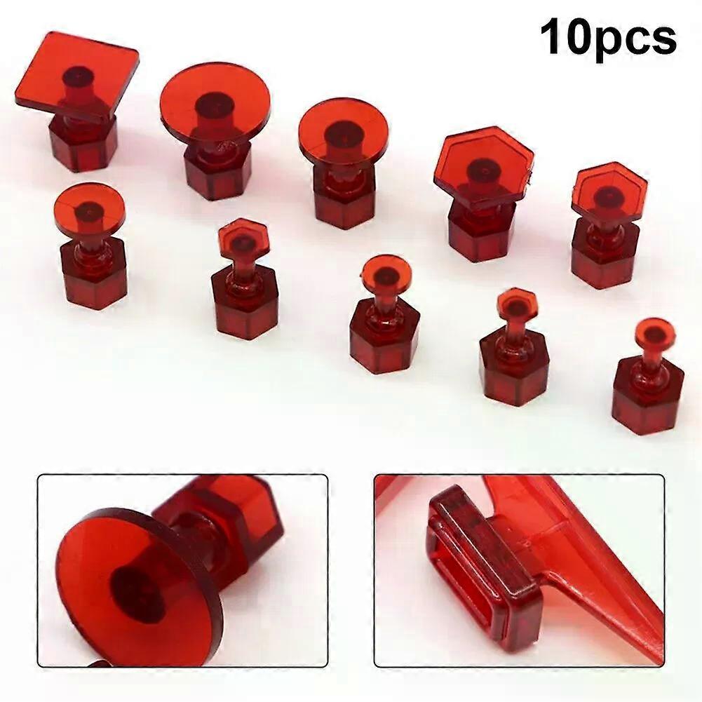 10pcs Car Paintless Dent Repair Tools Puller Removal Kit Slide Hammer Reverse Hammer Tool Body Suction Cup Adhesive Red Tabs