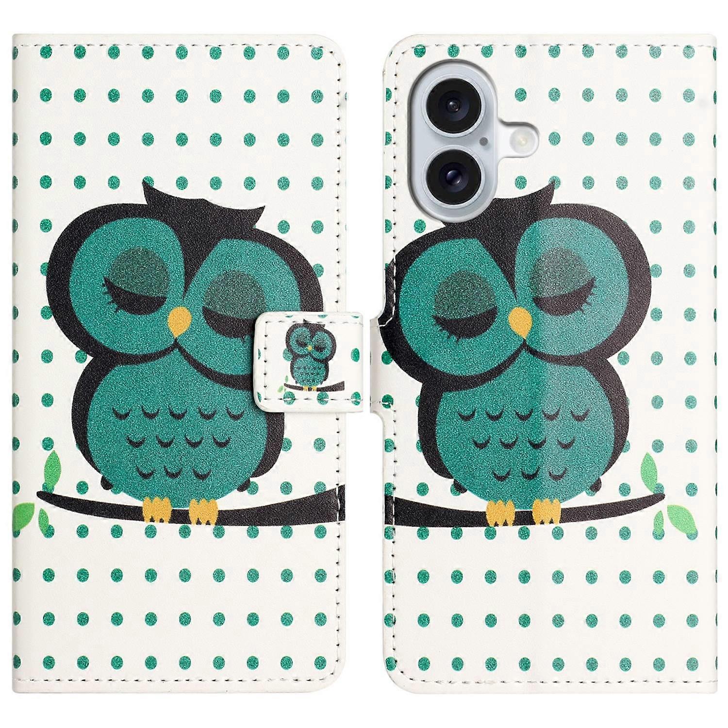 For iPhone 16 Plus Wallet Case Pattern Print PU Leather Flip Phone Cover