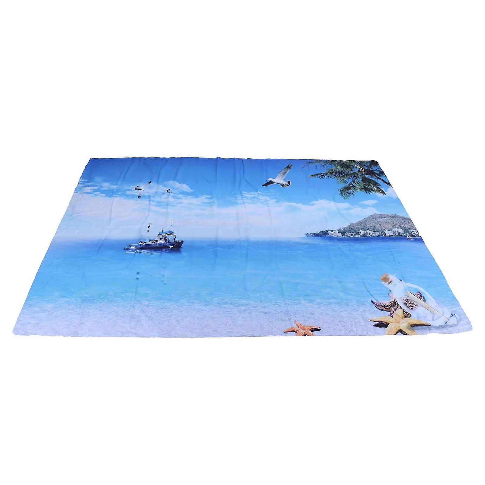 Decorative Tapestry Beach Sea Scenery Pattern Polyester Fiber Hanging Carpet for Home Use 200x150cm