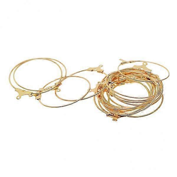 3x20 Pieces Beading Hoop Earring Finding Components w/ Loop Big Round Plated