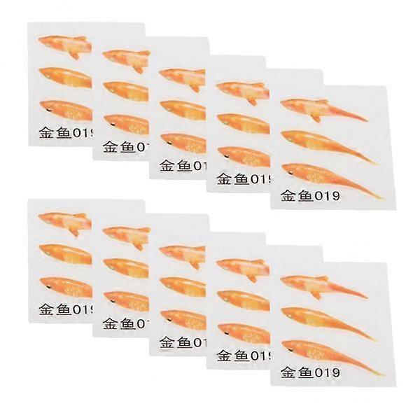 3x10Set 3D Simulation Resin Painting Art Goldfish Stickers Decorative D