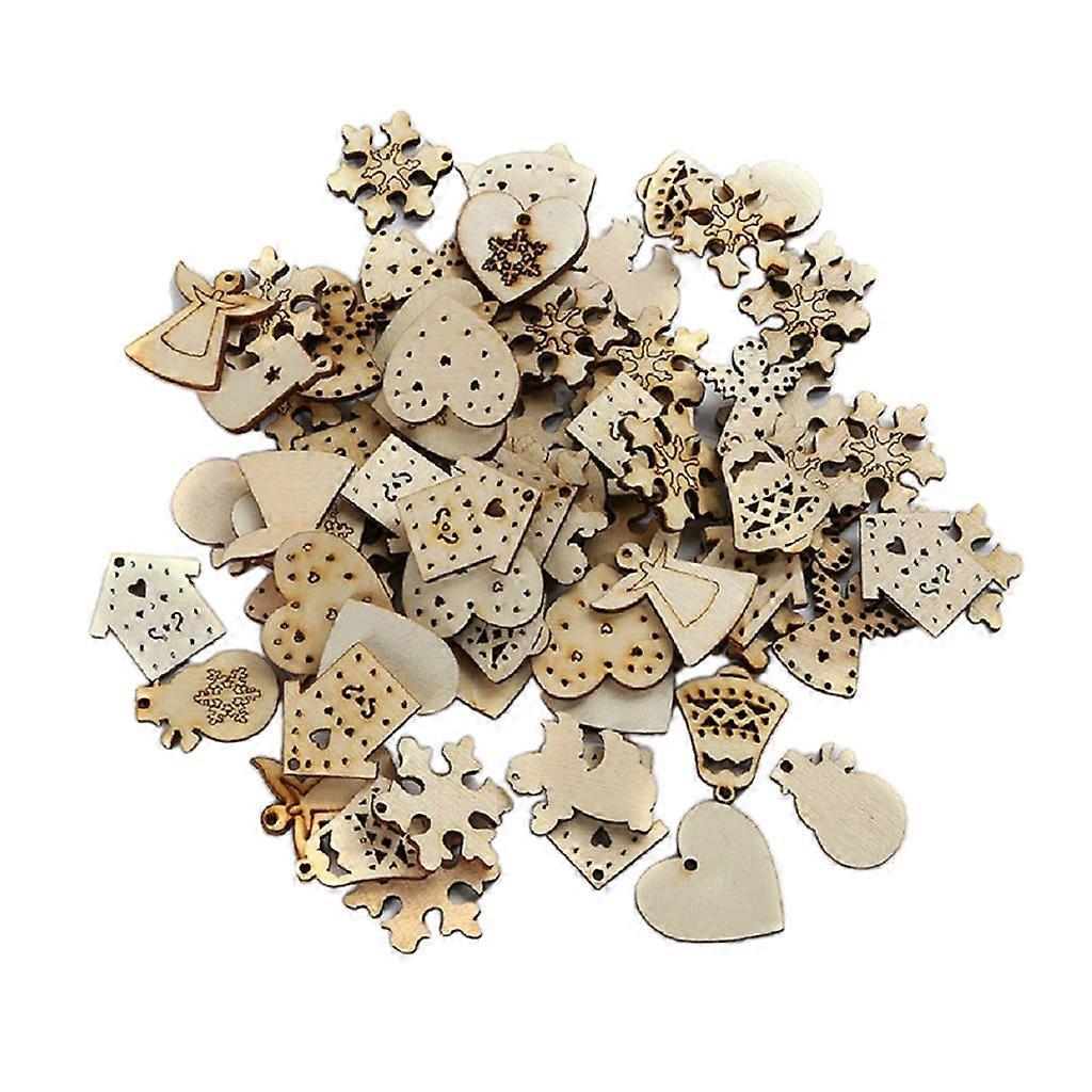 50 Pieces Mixed Unfinished Slices Christmas Embellishments DIY