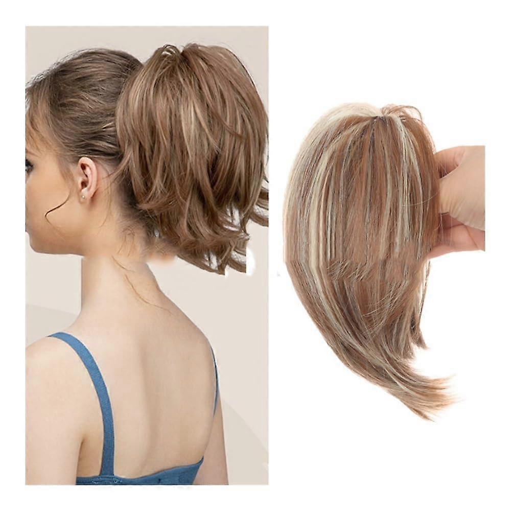 发髻蓬松耐热女士马尾辫发髻发饰（棕金）