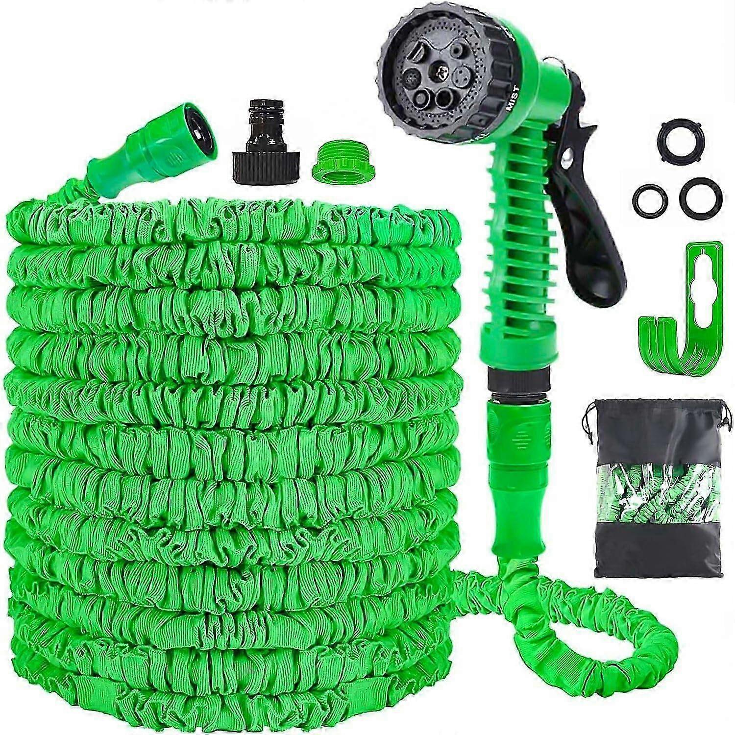 30m Flexible Garden Hose with 7-Function Hand Shower
