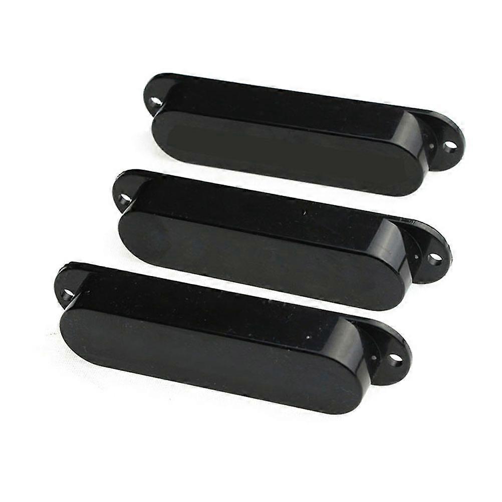 3pcs Closed Solid Single Coil Pickup Cover for Electric Guitar Replacement Plastic Black