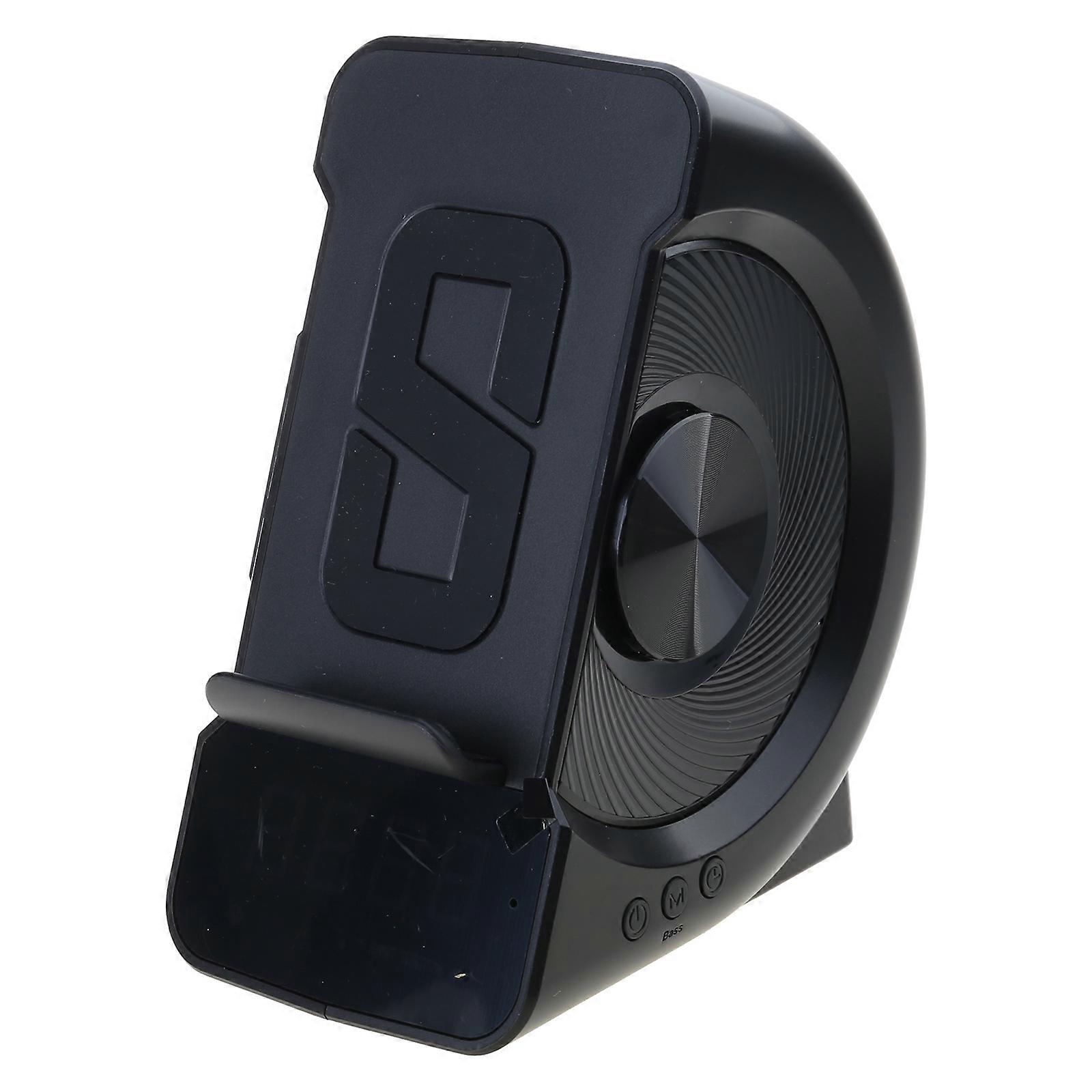 Alarm Clock Speaker 5 Modes to Choose for Smart Led Display Night Light 5.0 Blue-tooth Charging Alarm Clock for Home  Black