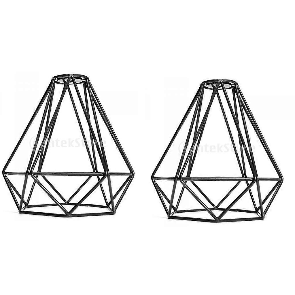 2-Pack Retro Wire Diamond Pendant Dining,Kitchen, Living, Ceiling Light Cage