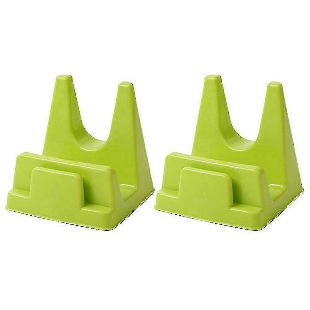 2pcs Green Plastic Pan Cover Rack Holder Kitchen Organizer Storage Shelf