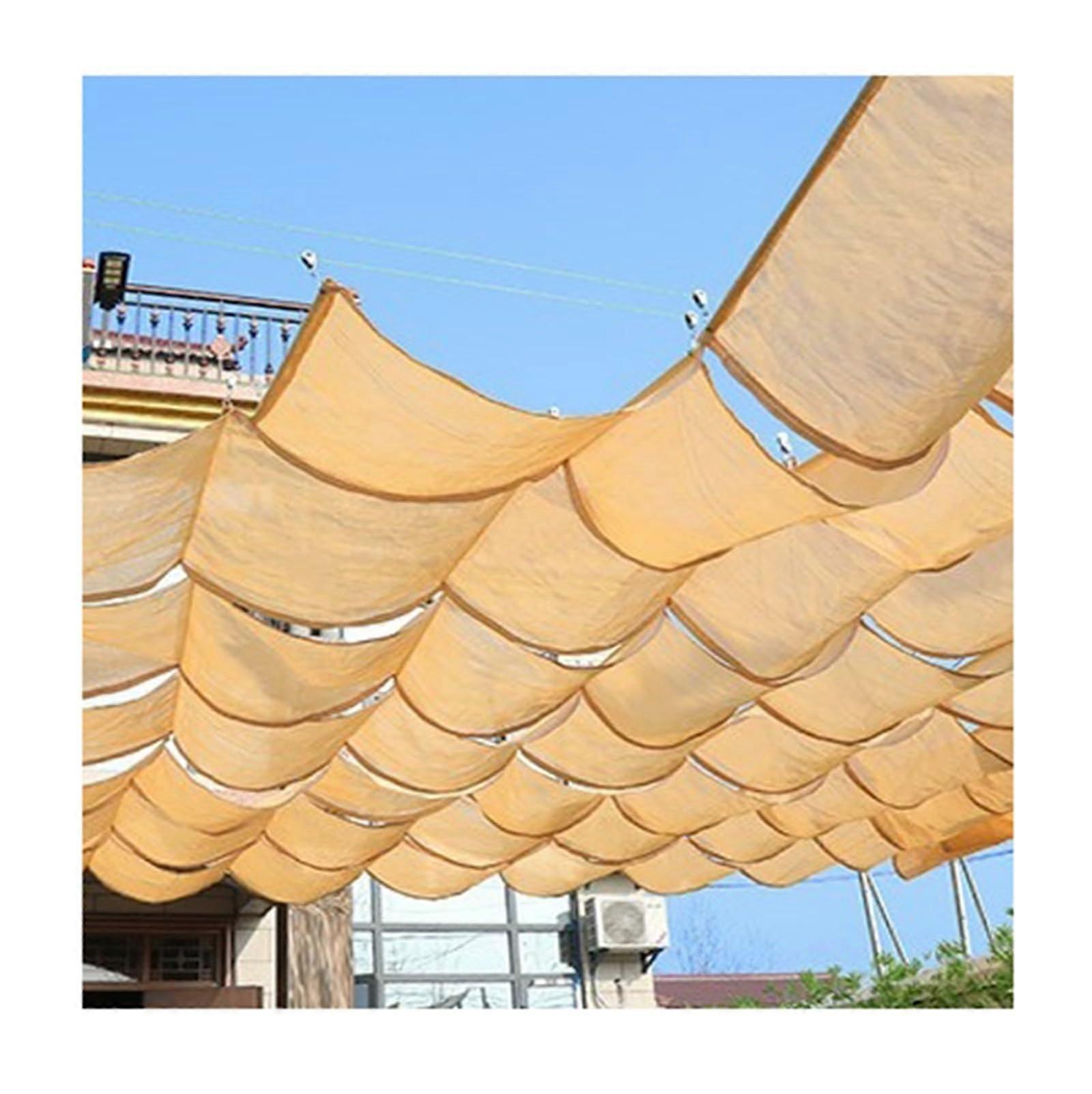 Retractable Sun Sail For Pavilion, Wave Shade Sail For Pergolas, Telescopic Pergola Canopy, 1.5m X 11m Veranda Courtyard