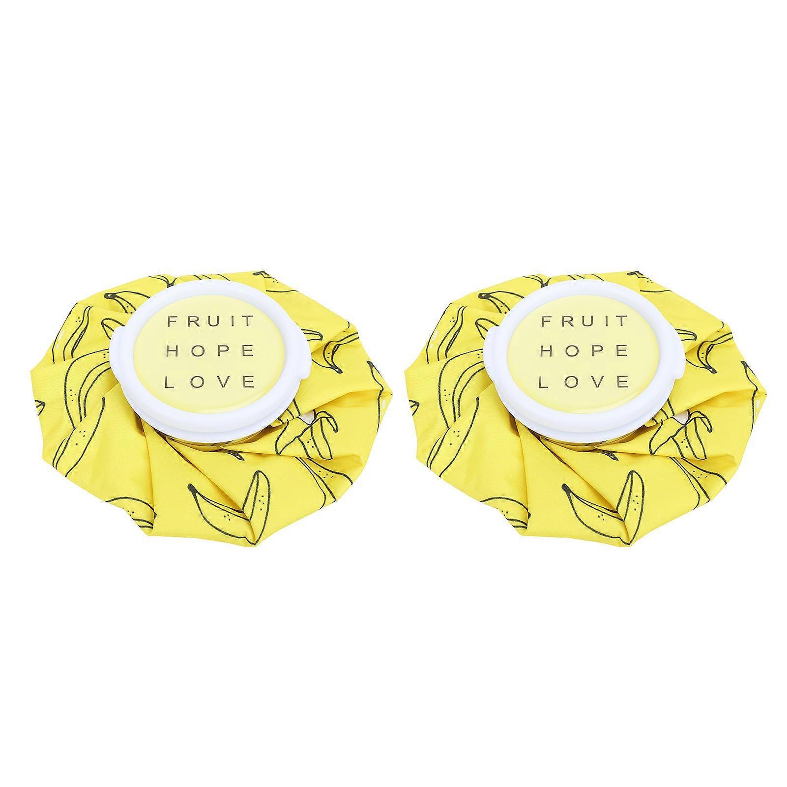 2pcs Cloth Ice Bag Cute Cartoon Hot Cold Compress Multifuntional Small Ice Bag for Swelling Wisdom Teeth Headache Yellow