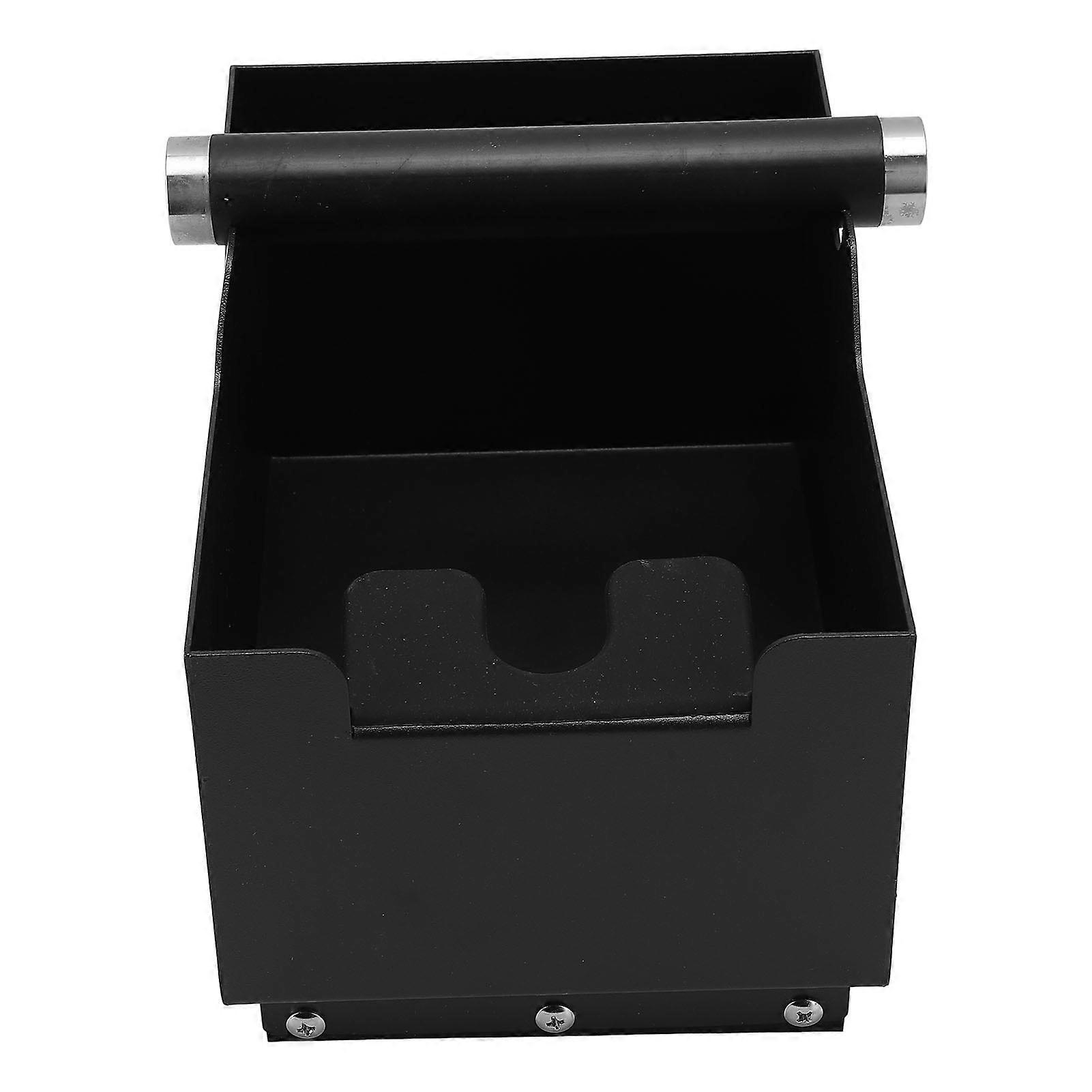 Kaffee Knock Box mit abnehmbarer Knock Bar Stahl Kaffee Kaffeesatz Knock Box Container Mülleimer Schwarz 