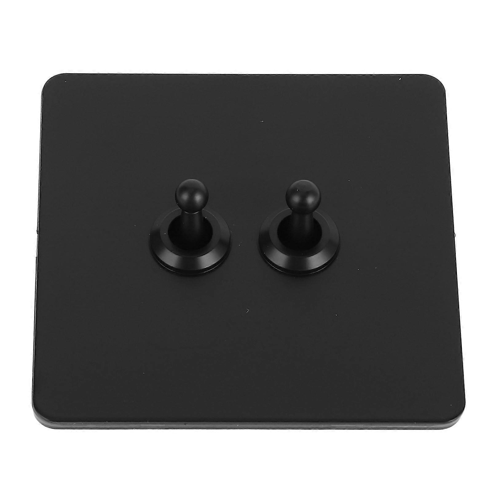 Wall Toggle Switch Stainless Steel Panel Black Color Dual Control Electric Wall Toggle Switch 