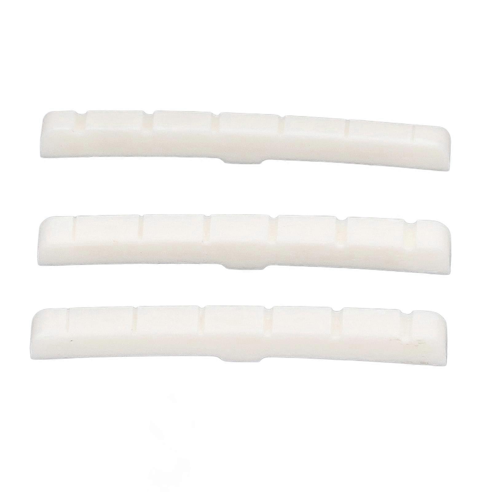 3Pcs 6 String Guitar Nut Flat Bottom Slotted Bone Guitar Nut Replacement for Tele