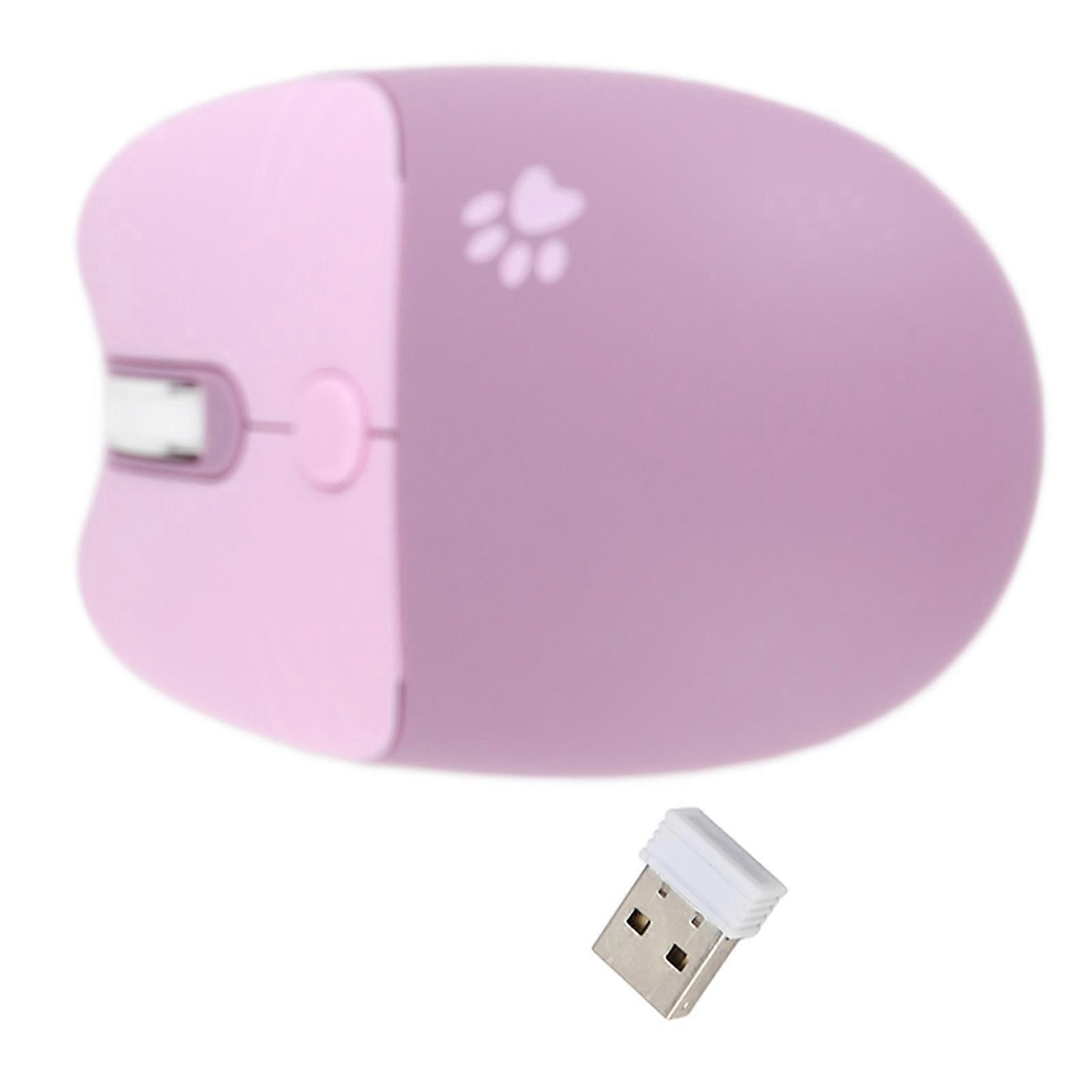 Wireless Mouse BT5.1 Or 2.4GHz Silent Click Adjustable DPI Auto Sleep Office Mouse for Girl Working Family School Cafe Purple 