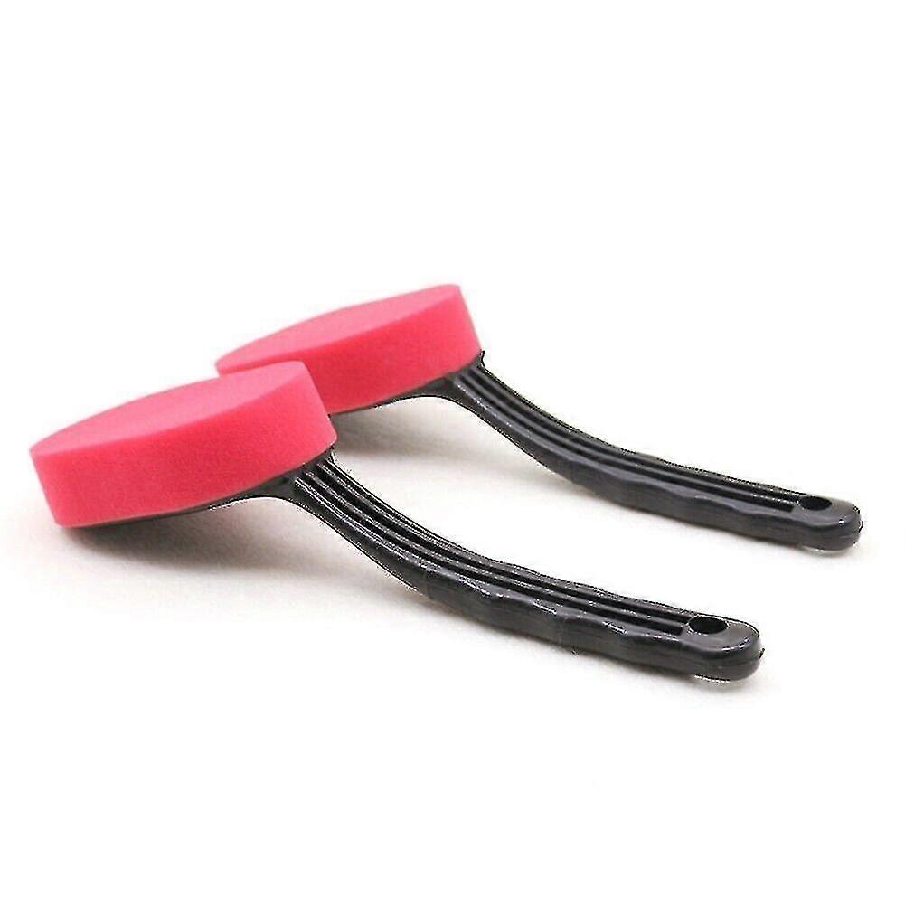 Tire Shine Applicator Brush Set, Durable Abs Plastic (Red and Black) for Use with Various Tire Care Products, Pack of 2 Pieces