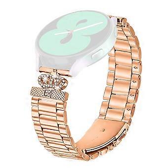 Compatible For Honor MagicWatch 2 42mm Stainless Steel Strap Crown Shape Rhinestone Decor Watch Band
