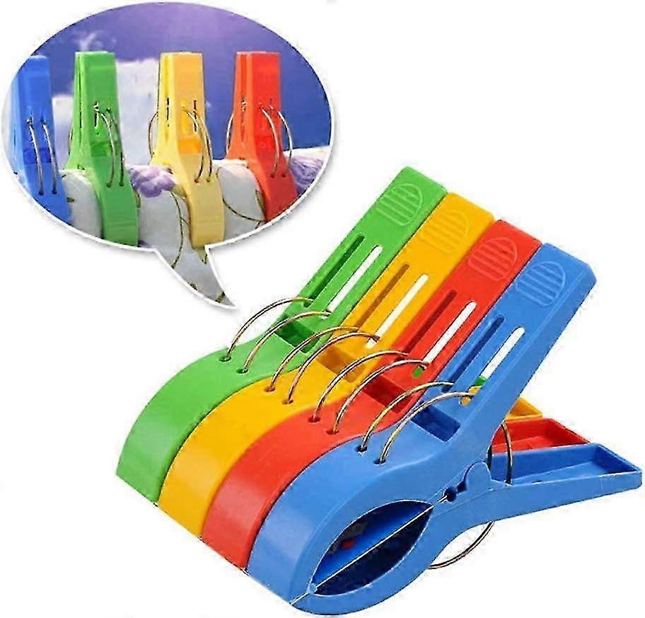 8 x Large XXL Clothespins - High-Quality Jumbo Clips for Extra Large Beach Towels and Sunbathing Essentials