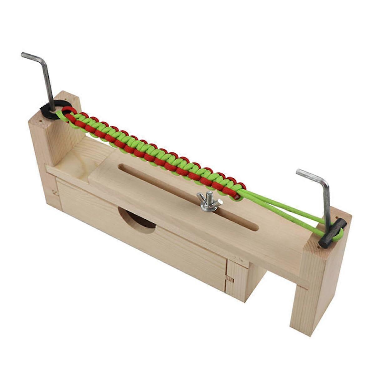 Braided Wooden Frame Jewelry Making Kit for Bracelet Weaving with Random Color Pendant and Small Tool Set