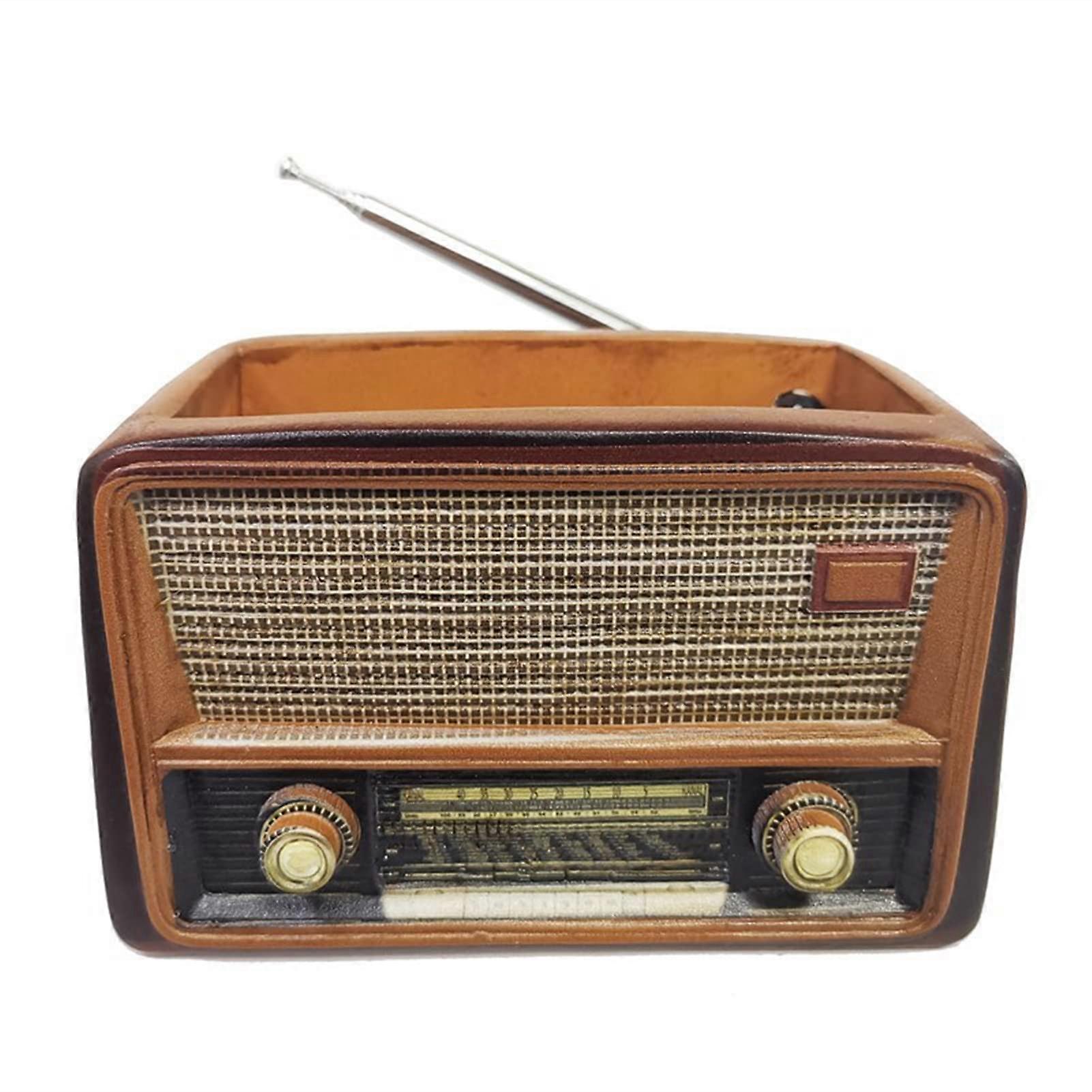 Retro Flower Pot - Handmade Resin Radio Flower Pot, Small Decorative Planter for Windowsill, Vintage Style, Not Included Plants