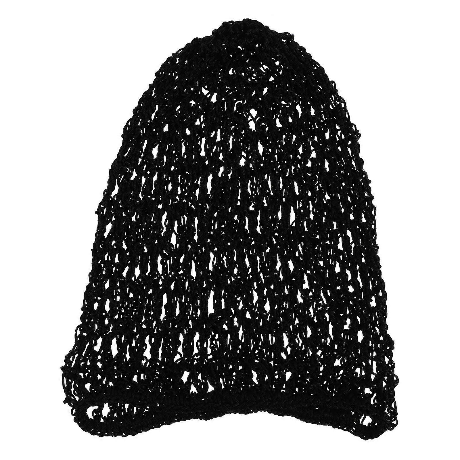 Black Mesh Crochet Lady Hair Net for Women Use with 3Pcs Set
