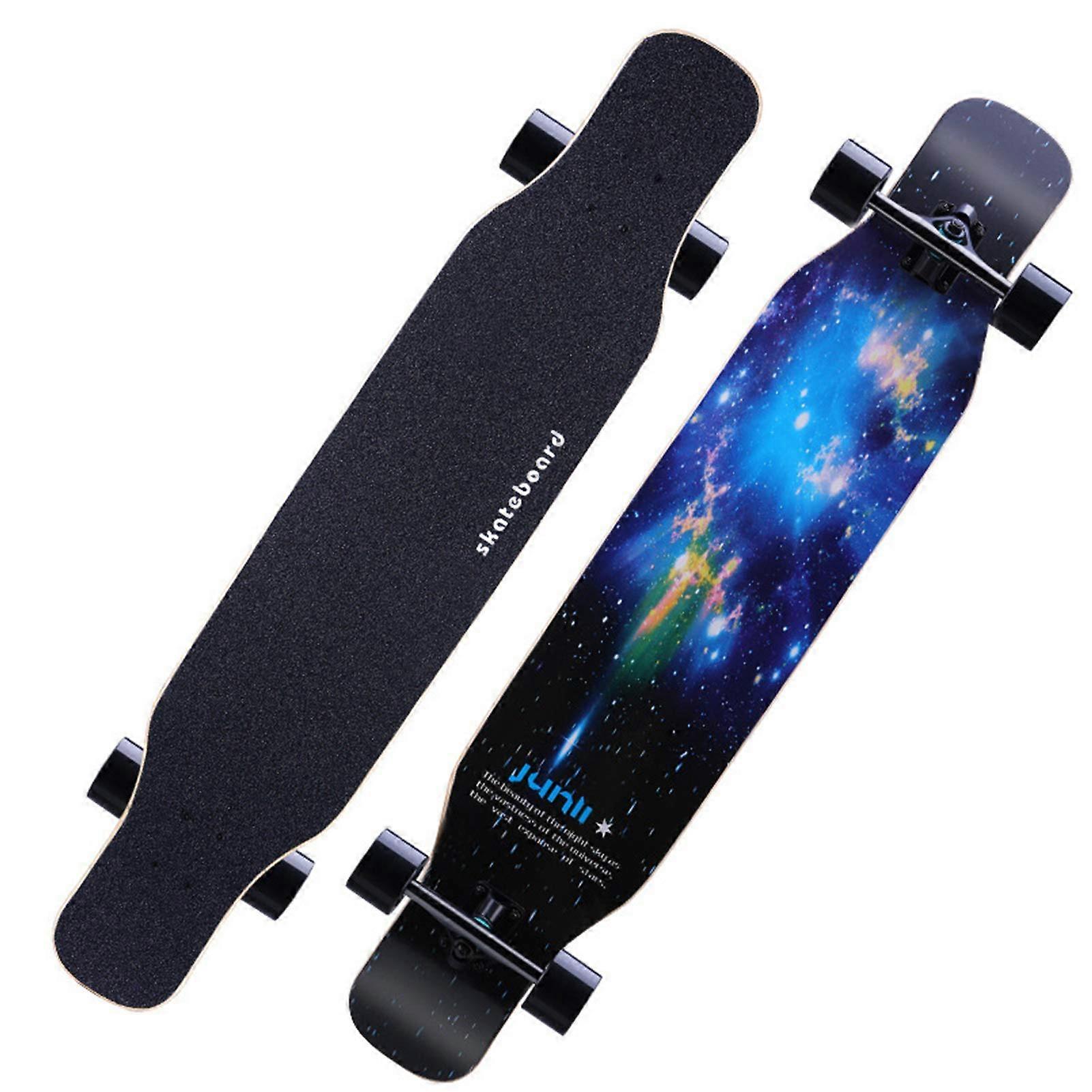 Longboard Skateboard Cruiser Complete Board 118cm Maple Street Dance Board for Beginners Adults Teens 4WD M