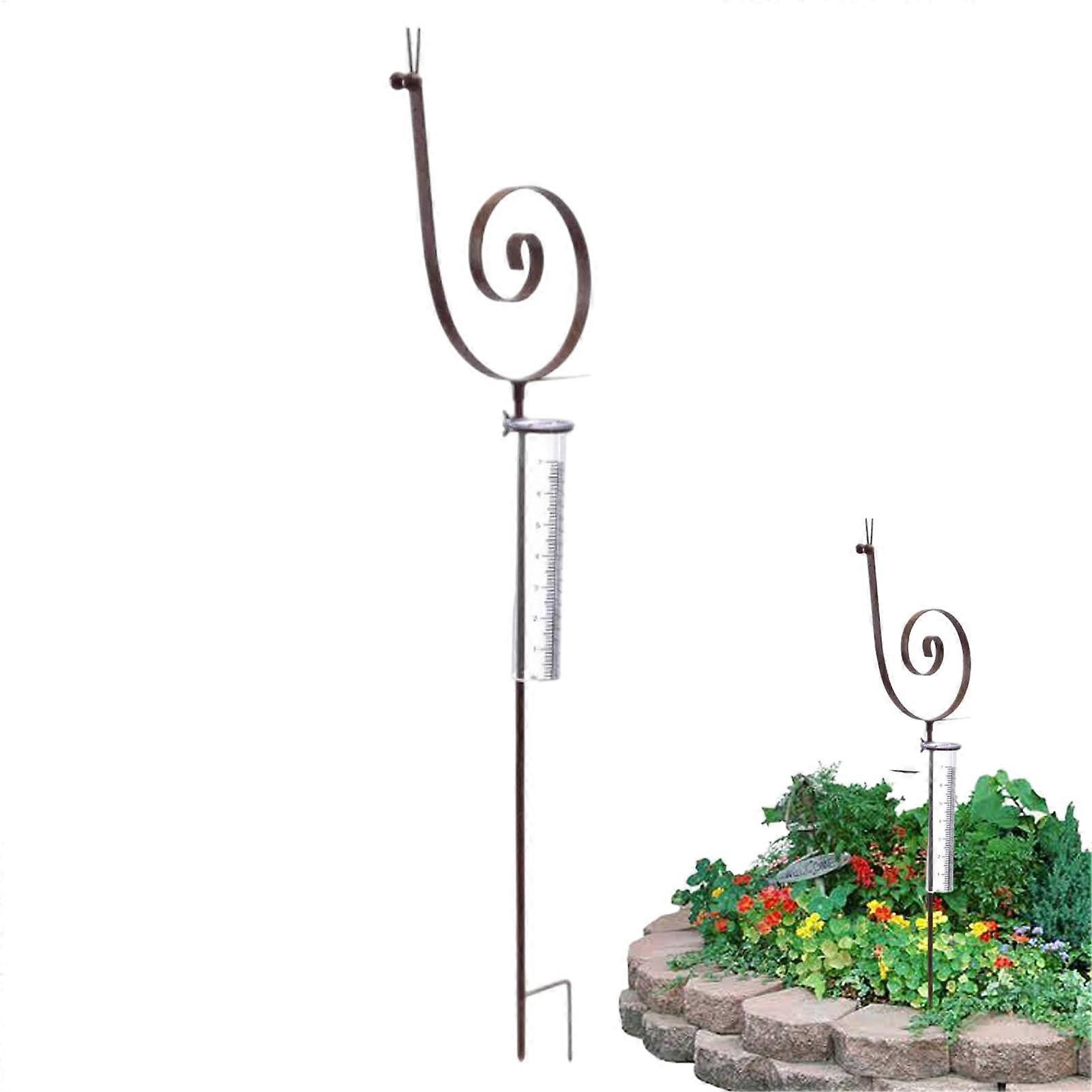 Garden Stake Rain Gauge Snail Shape, Accurate Rustproof Durable Rain Meter for Garden Patio Balcony Use