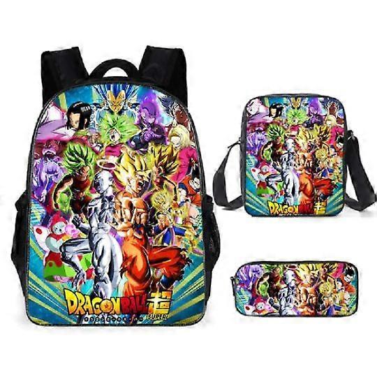 17-inch student backpack set 3D digital printing backpack three-piece set