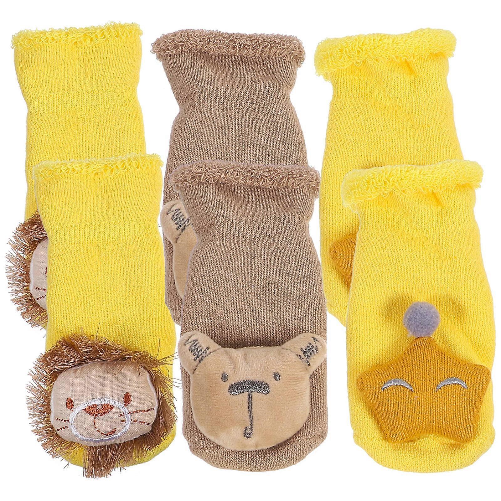 Toddler Floor Socks Anti Skid Socks Infants Socks Cold Floor Protection 3 Pairs