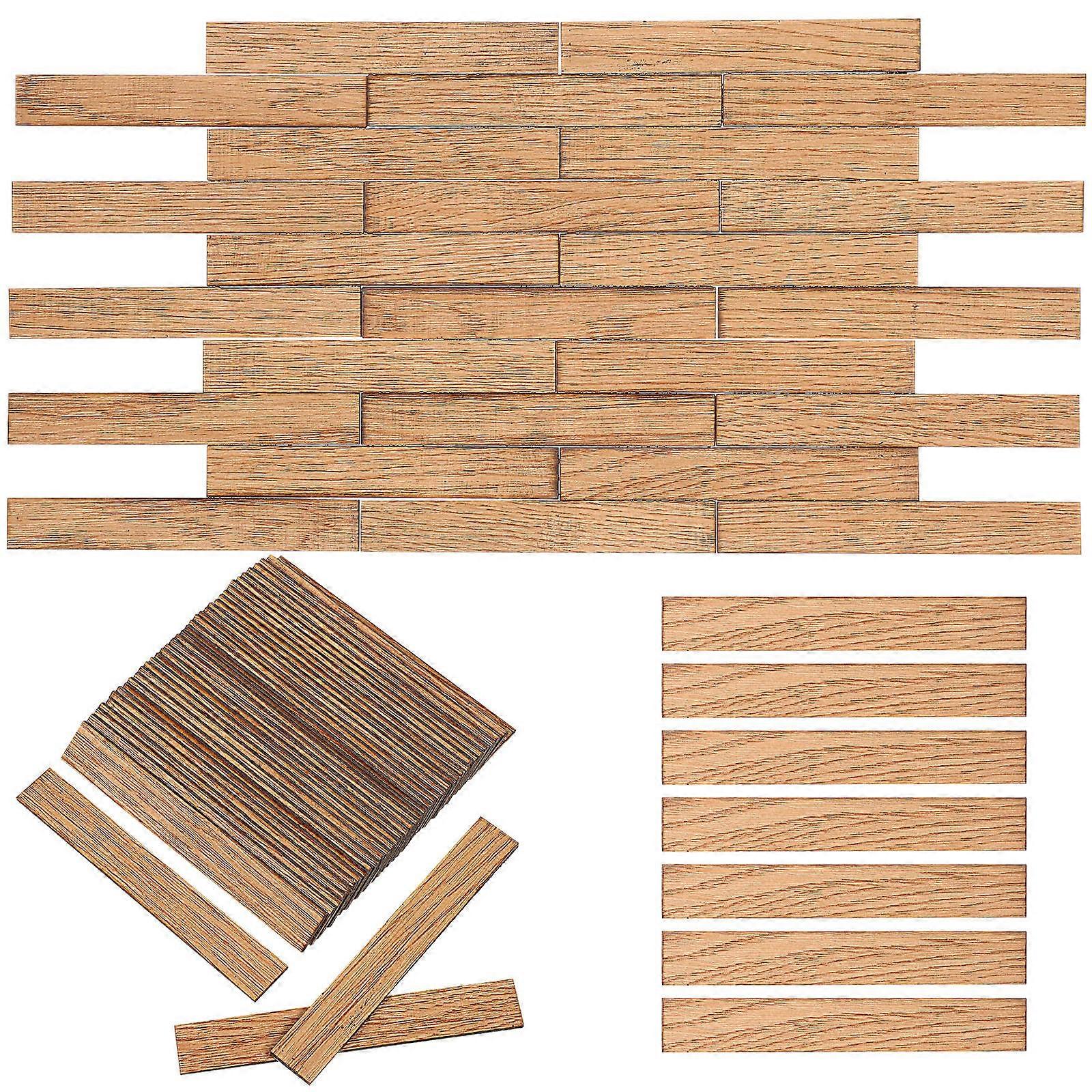 40PCS Miniature Dollhouse Flooring, Self Adhesive Wood Floor Boards for Dollhouse Accessories, Peel and Stick