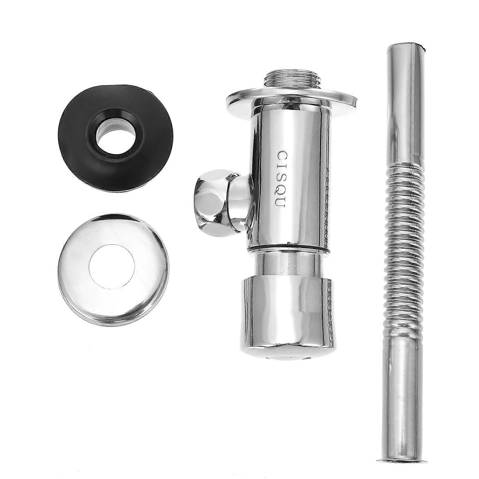 Copper Push Toilet Flush Valves 1Set Silver with Water-Saving Flexibility for Toilet Use