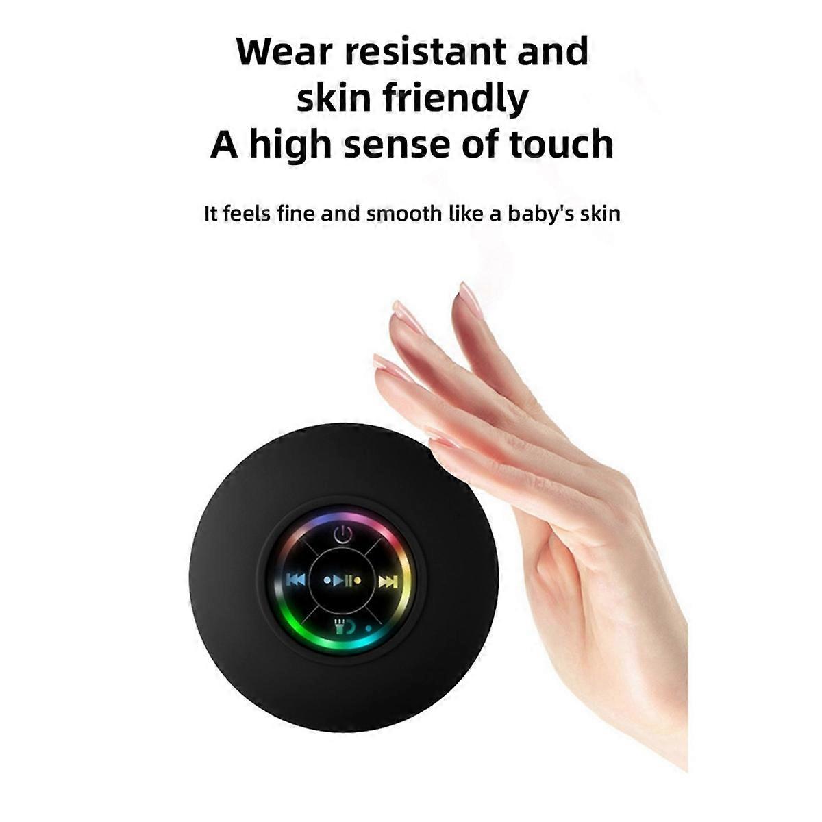RGB Light Bluetooth Suction Cup Speaker, Black