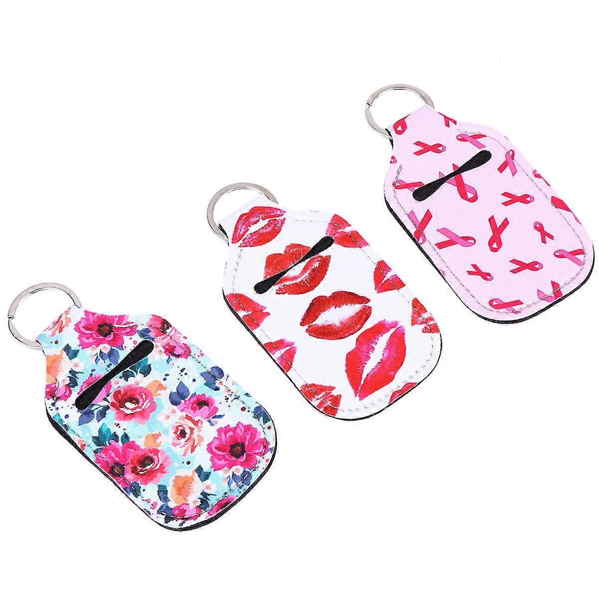 3pcs Neoprene Keychain Carriers with Key Ring – Portable Liquid Holders for Travel, Office & Outdoor Use – Durable & Odor Resistant Design