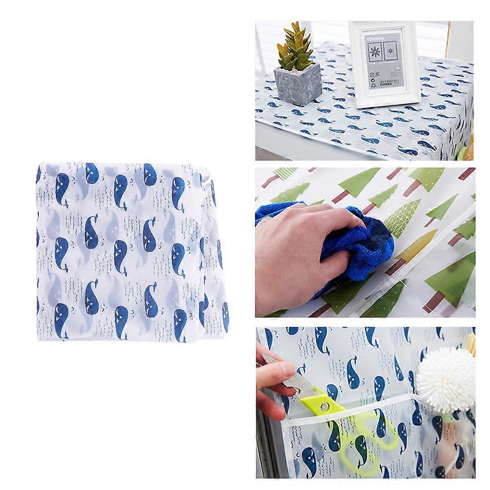 Simple Design Refrigerator Cover Dustproof Organizer Blue 129 x 54 x 0.1 Cm Home Daily Use 1Pack