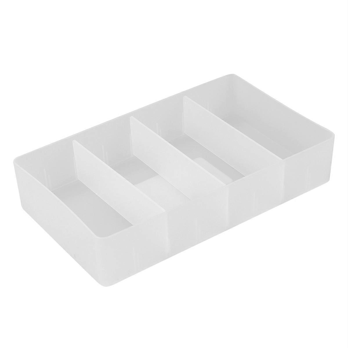 Makeup Organizer Countertop Plastic Storage Box Cosmetic Drawer Elegant Shape Simple but Practical Women Bathroom Countertop 1Pack