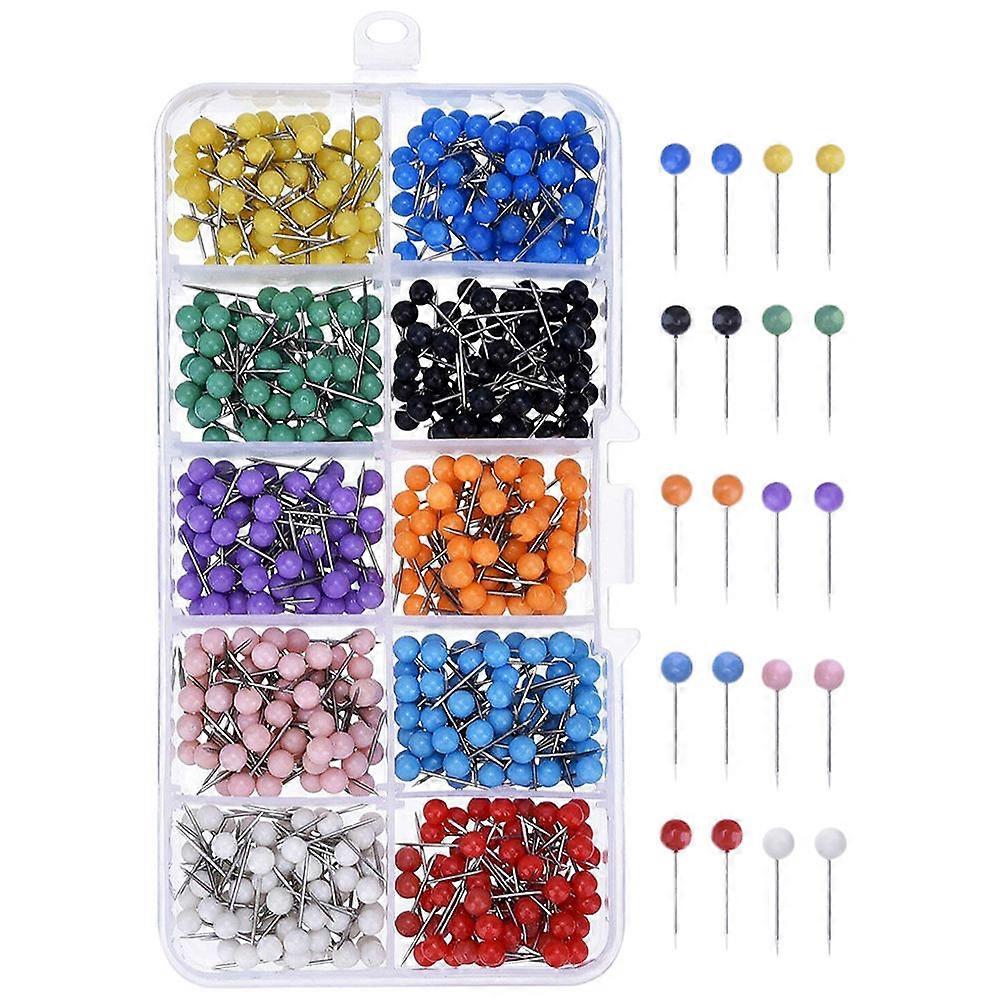 Small Push Pin Classic Thumbtacks Home Accessory Assorted Color 1.50X0.40X0.40cm Announcement Fixing 600Pack