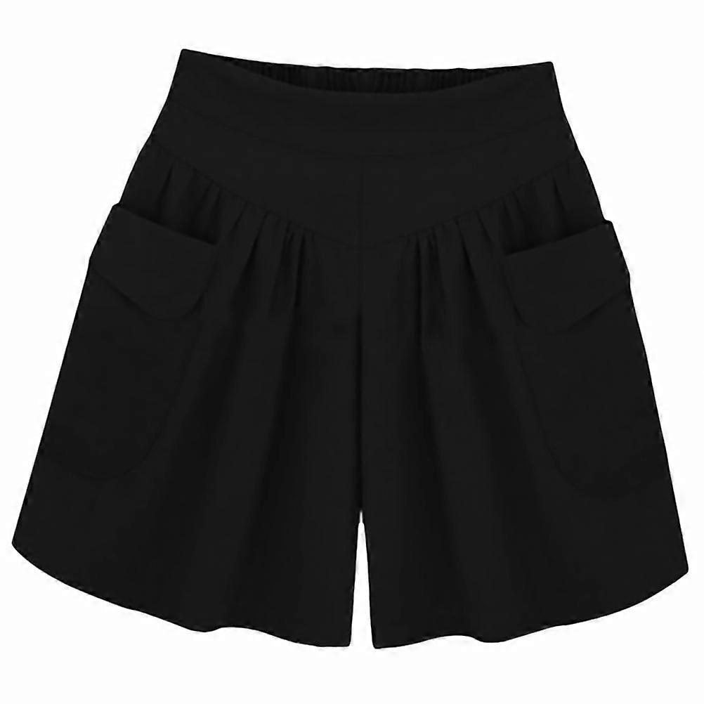 Anti Chafe Shorts Women Cotton Short Pants Loose Wide Design Casual Wear Elastic Waist Breathable Summer Fashion Costume for Lady 1Set