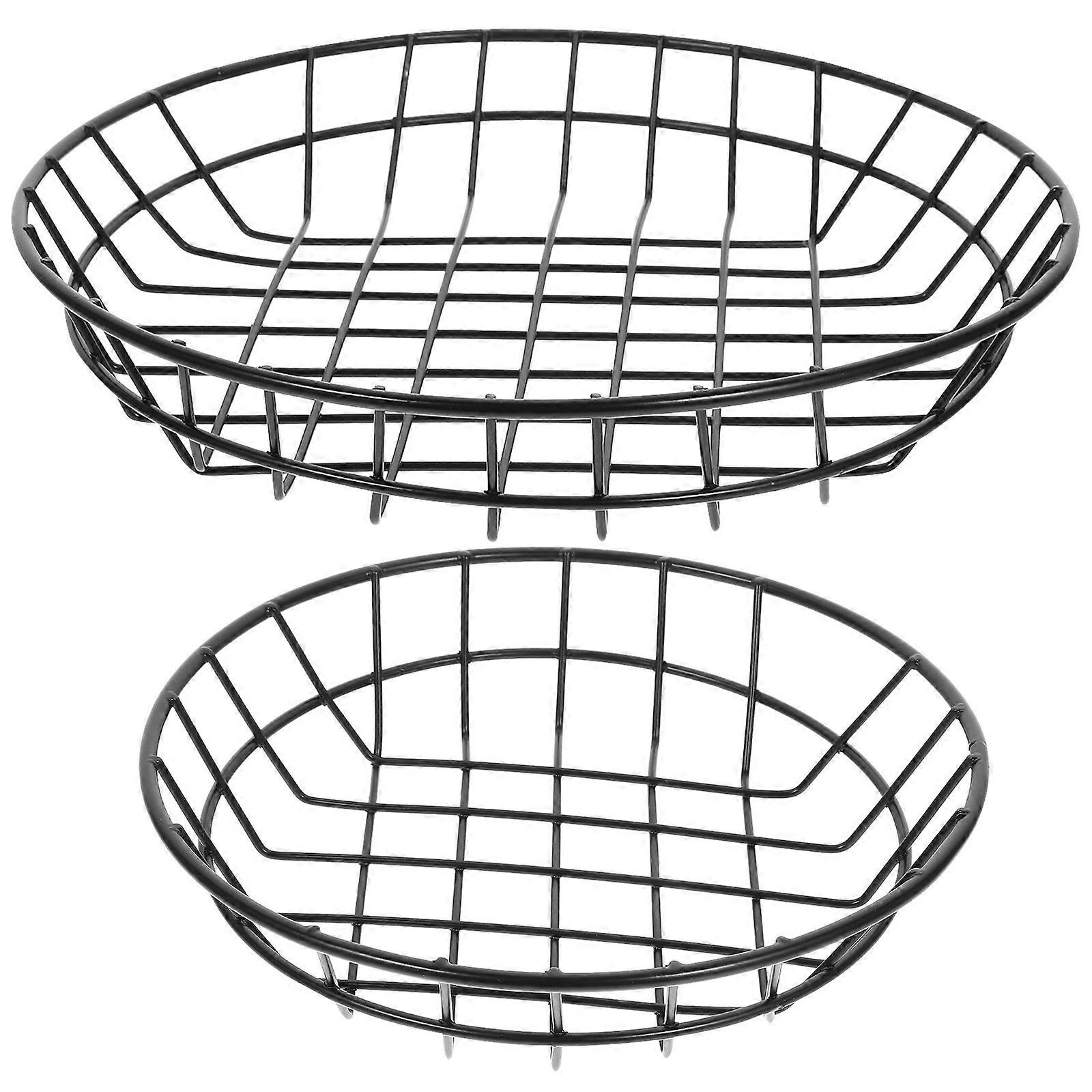 Stainless Steel Fast Food Baskets Large Capacity Snack Containers Hollow Design Resistant Fry Basket for French Fries Fried Foods Bread Serving for