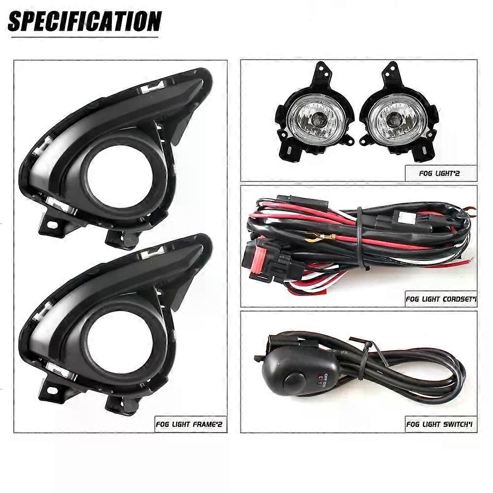 Front Bumper Fog Lamp Upgrade Kit FOR Mazda 2 2015 2016 2017 2018 Version Additional Foglight Set Switch + Wiring